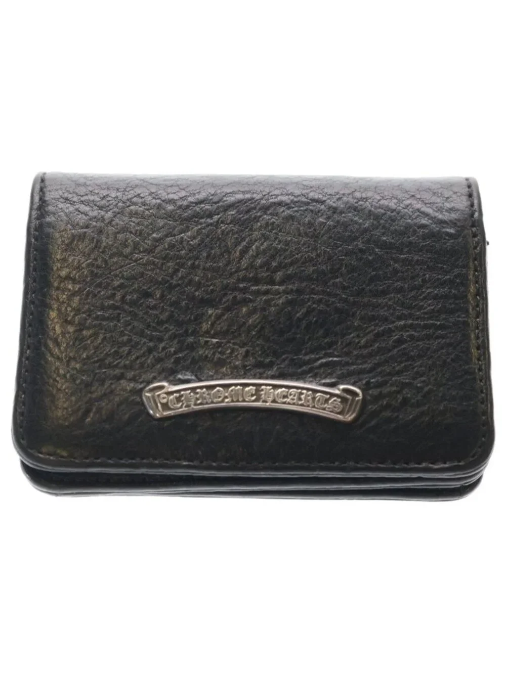 Chrome Hearts CRD Logo Plate Card Case Black Silver